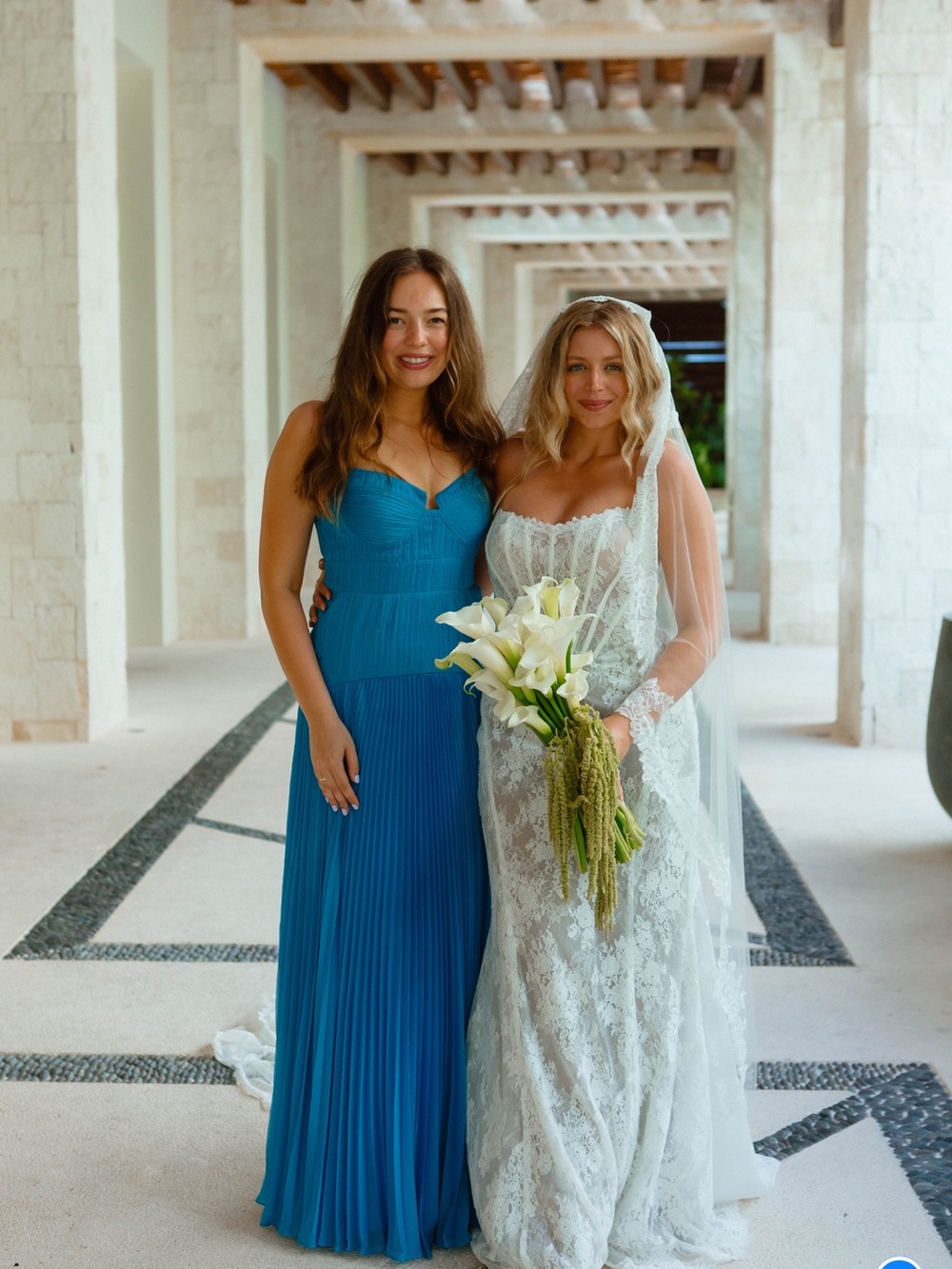 AMUR Pleated Spaghetti-Strap Maxi Dress in Teal Blue - Picture 8 of 8